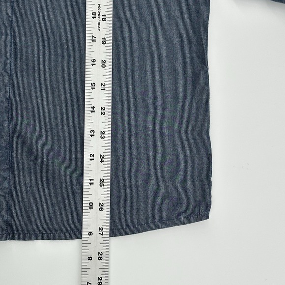 RVLT Revolution Men's Blue Long Sleeve Casual Button Up Band Collar Preppy SZ S - Picture 10 of 10